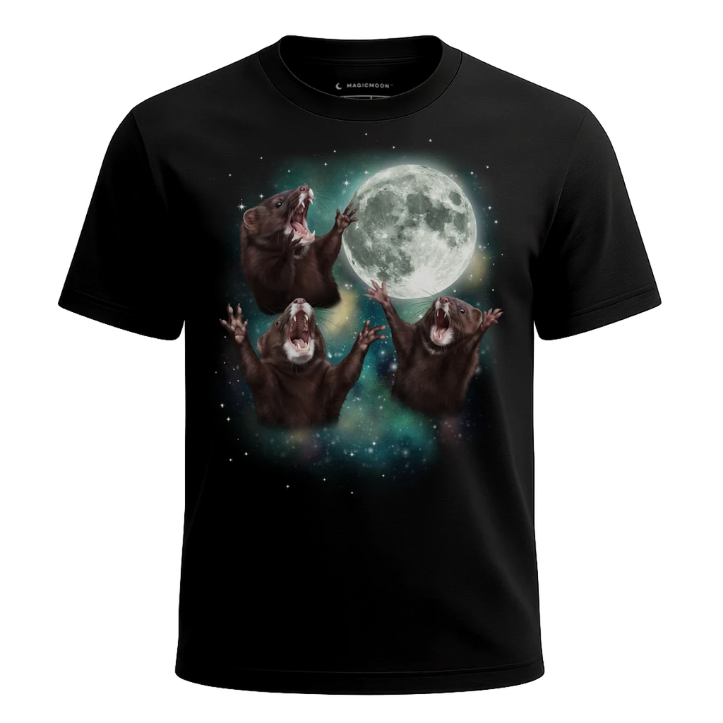 MagicMoon Three Mink Moon - Funny Animal Shirt, White Elephant Gift, Novelty T-Shirt