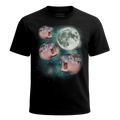 MagicMoon Three Moo Deng Moon - Funny Animal Shirt, White Elephant Gift, Novelty T-Shirt