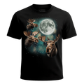 MagicMoon Three Moose Moon - Funny Animal Shirt, White Elephant Gift, Novelty T-Shirt