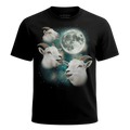 MagicMoon Three Mountain Goat Moon - Funny Animal Shirt, White Elephant Gift, Novelty T-Shirt