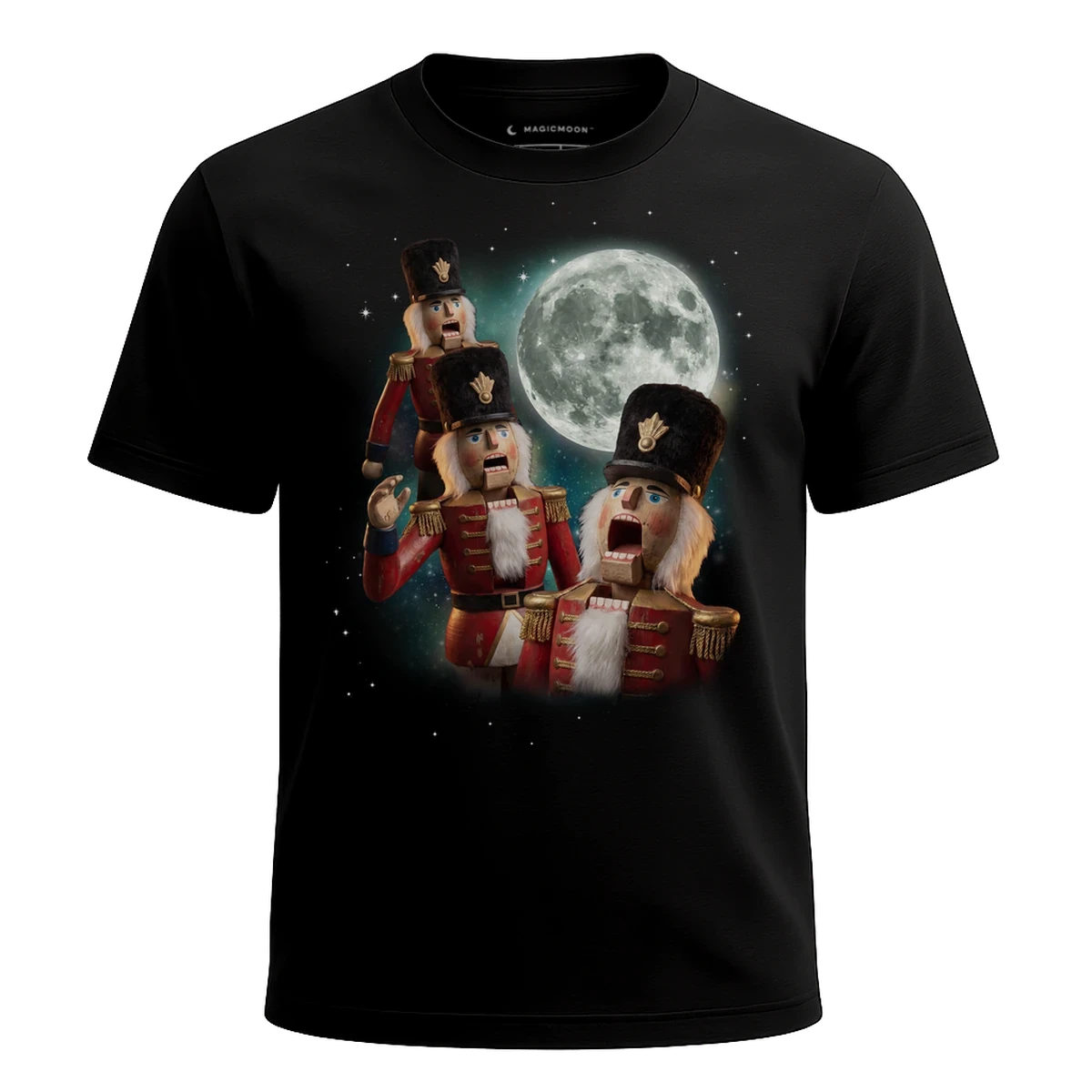 MagicMoon Three Nutcracker Moon - Christmas Gift Shirt, White Elephant Gift, Novelty T-Shirt