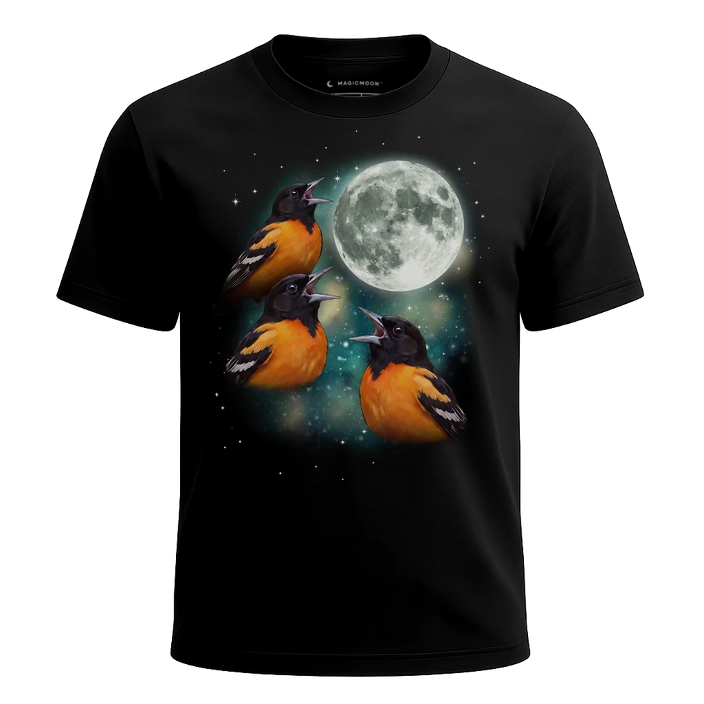 MagicMoon Three Oriole Moon - Funny Animal Shirt, White Elephant Gift, Novelty T-Shirt
