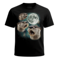 MagicMoon Three Otter Moon - Funny Animal Shirt, White Elephant Gift, Novelty T-Shirt