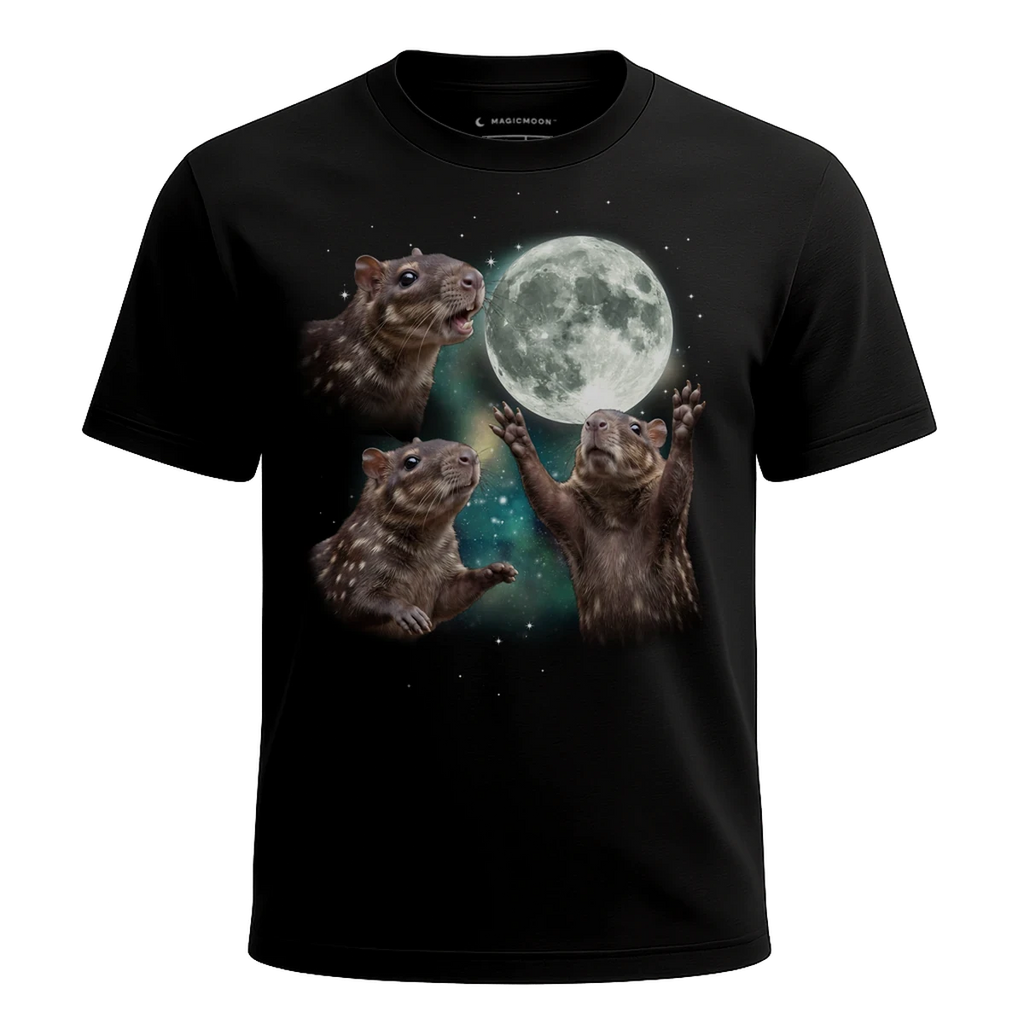 MagicMoon Three Paca Moon - Funny Animal Shirt, White Elephant Gift, Novelty T-Shirt