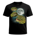 MagicMoon Three Pacman Frog Moon - Funny Animal Shirt, White Elephant Gift, Novelty T-Shirt