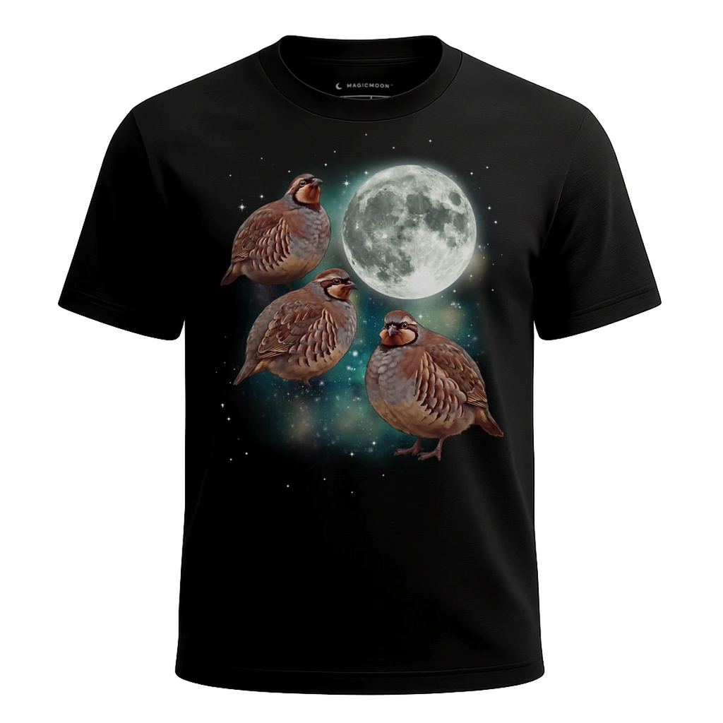 MagicMoon Three Partridge Moon - Funny Animal Shirt, White Elephant Gift, Novelty T-Shirt