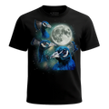 MagicMoon Three Peacock Moon - Funny Animal Shirt, White Elephant Gift, Novelty T-Shirt
