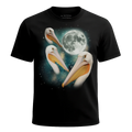 MagicMoon Three Pelican Moon - Funny Animal Shirt, White Elephant Gift, Novelty T-Shirt