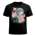 MagicMoon Three Pig Moon - Funny Animal Shirt, White Elephant Gift, Novelty T-Shirt
