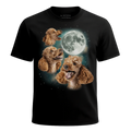 MagicMoon Three Poodle Moon - Funny Animal Shirt, White Elephant Gift, Novelty T-Shirt