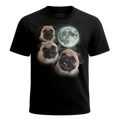 MagicMoon Three Three Pug Moon Moon - Funny Animal Shirt, White Elephant Gift, Novelty T-Shirt