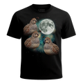 MagicMoon Three Quail Moon - Funny Animal Shirt, White Elephant Gift, Novelty T-Shirt