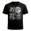 MagicMoon Three Raccoon Moon - Funny Animal Shirt, White Elephant Gift, Novelty T-Shirt