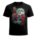 MagicMoon Three Rooster Moon - Funny Animal Shirt, White Elephant Gift, Novelty T-Shirt