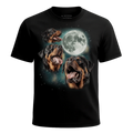 MagicMoon Three Rottweiler Moon - Funny Animal Shirt, White Elephant Gift, Novelty T-Shirt