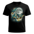MagicMoon Three Sea Turtle Moon - Funny Animal Shirt, White Elephant Gift, Novelty T-Shirt