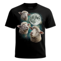 MagicMoon Three Sheep Moon - Funny Animal Shirt, White Elephant Gift, Novelty T-Shirt