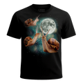 MagicMoon Three Snails Moon - Funny Animal Shirt, White Elephant Gift, Novelty T-Shirt