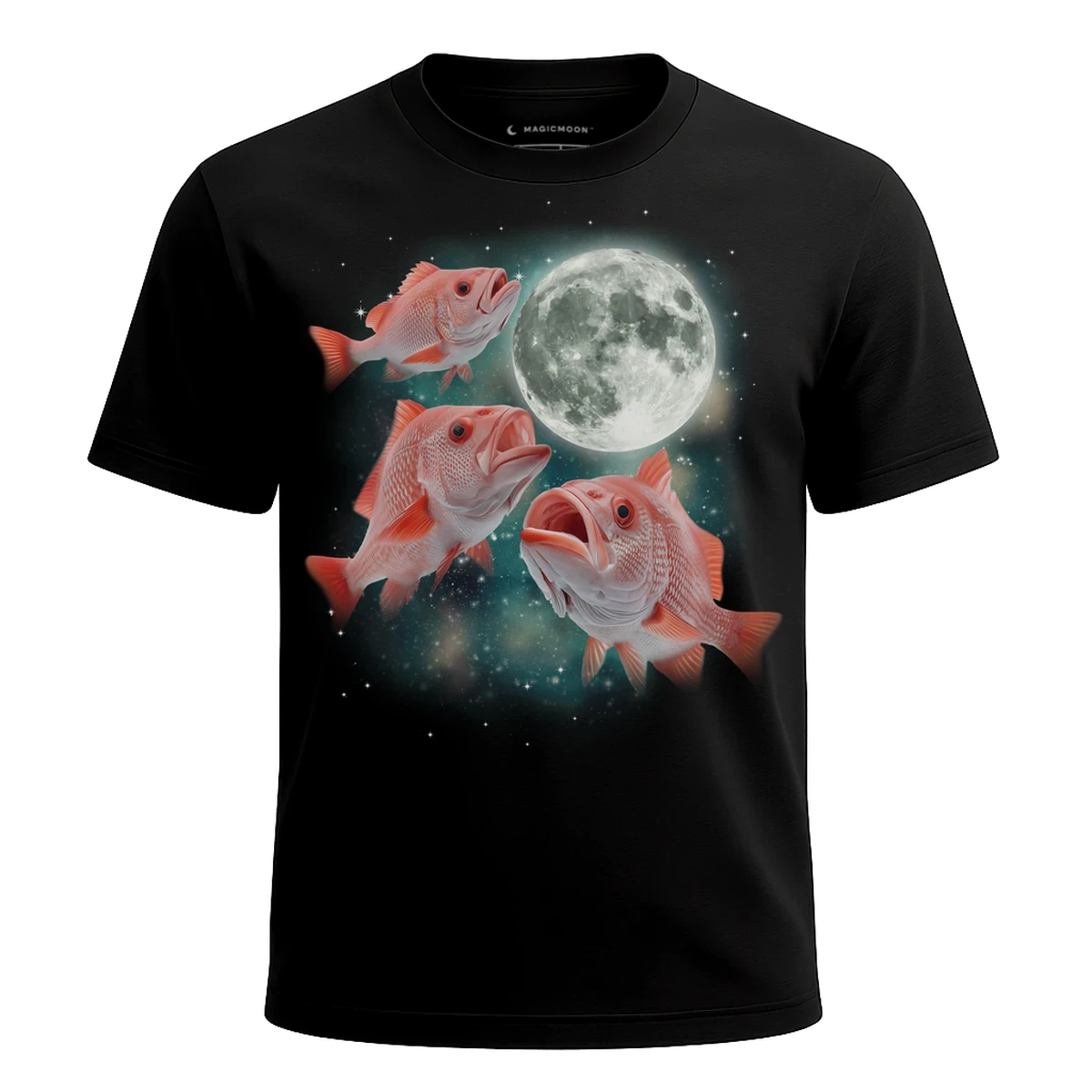 MagicMoon Three Snapper Moon - Funny Animal Shirt, White Elephant Gift, Novelty T-Shirt