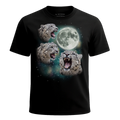 MagicMoon Three Snow Leopard Moon - Funny Animal Shirt, White Elephant Gift, Novelty T-Shirt