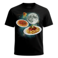 MagicMoon Three Spaghetti Moon - Funny Food Shirt, White Elephant Gift, Novelty T-Shirt