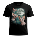 MagicMoon Three Sphynx Cat Moon - Funny Novelty Shirt, White Elephant Gift, Novelty T-Shirt