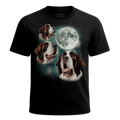 MagicMoon Three St. Bernard Moon - Funny Animal Shirt, White Elephant Gift, Novelty T-Shirt