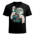 MagicMoon Three Swans Moon - Funny Animal Shirt, White Elephant Gift, Novelty T-Shirt