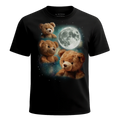 MagicMoon Three Teddy Bear Moon - Funny Novelty Shirt, White Elephant Gift, Novelty T-Shirt