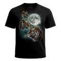 MagicMoon Three Tiger Moon - Funny Animal Shirt, White Elephant Gift, Novelty T-Shirt