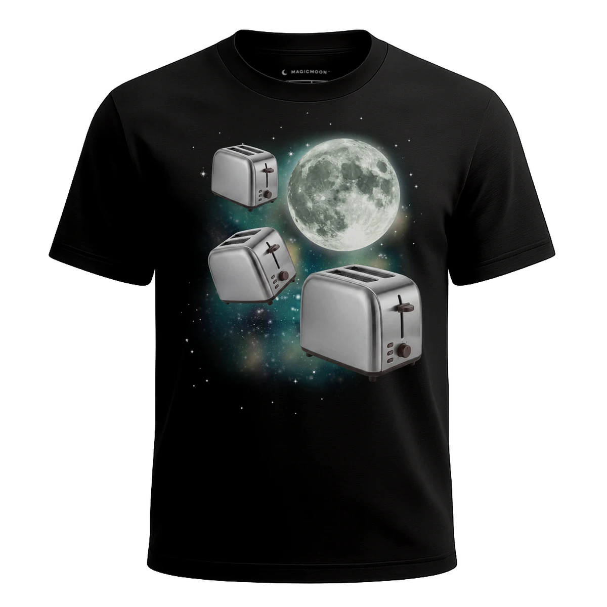 MagicMoon Three Toaster Moon - Funny Novelty Shirt, White Elephant Gift, Novelty T-Shirt