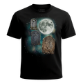 MagicMoon Three Tombstone Moon - Halloween Costume Shirt, White Elephant Gift, Novelty T-Shirt