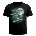 MagicMoon Three Ufo Moon - Funny Novelty Shirt, White Elephant Gift, Novelty T-Shirt