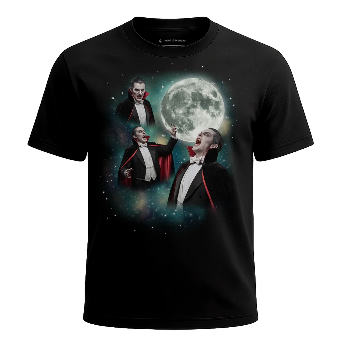 MagicMoon Three Vampire Moon - Halloween Costume Shirt, White Elephant Gift, Novelty T-Shirt
