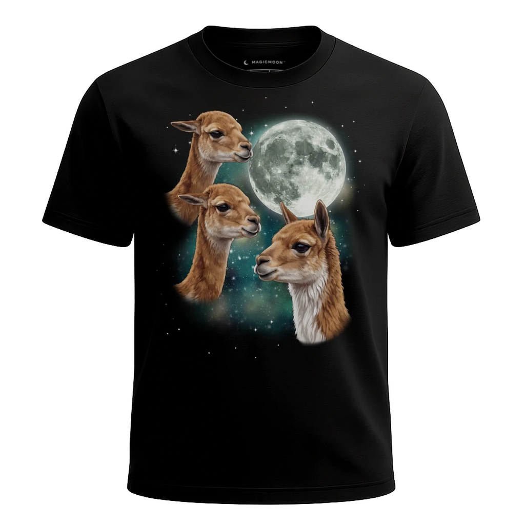MagicMoon Three Vicuna Moon - Funny Animal Shirt, White Elephant Gift, Novelty T-Shirt