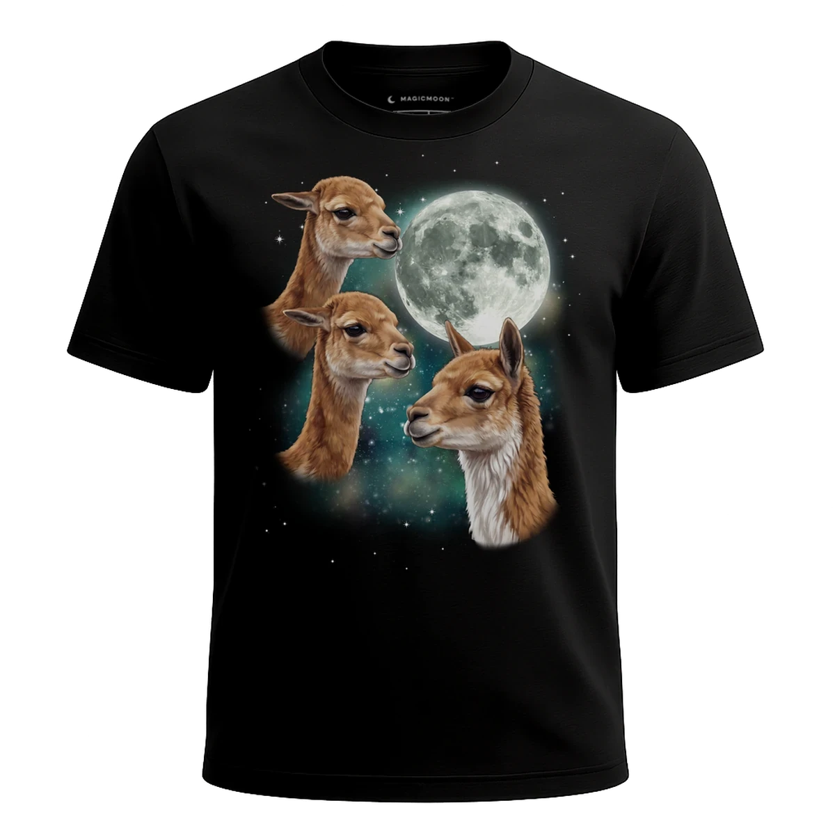 MagicMoon Three Vicuna Moon - Funny Animal Shirt, White Elephant Gift, Novelty T-Shirt