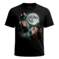 MagicMoon Three Wise Monkeys Moon - Funny Animal Shirt, White Elephant Gift, Novelty T-Shirt