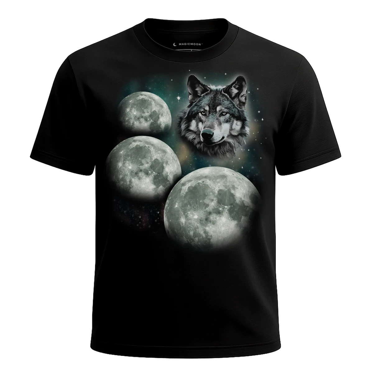 MagicMoon Three Wolf Moon - Funny Animal Shirt, White Elephant Gift, Novelty T-Shirt