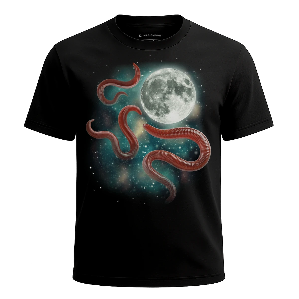 MagicMoon Three Worm Moon - Funny Animal Shirt, White Elephant Gift, Novelty T-Shirt